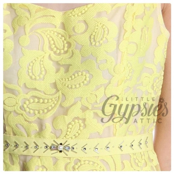 Ryu Lemon Flowers Jeweled Cocktail Dress - Picture 10 of 12